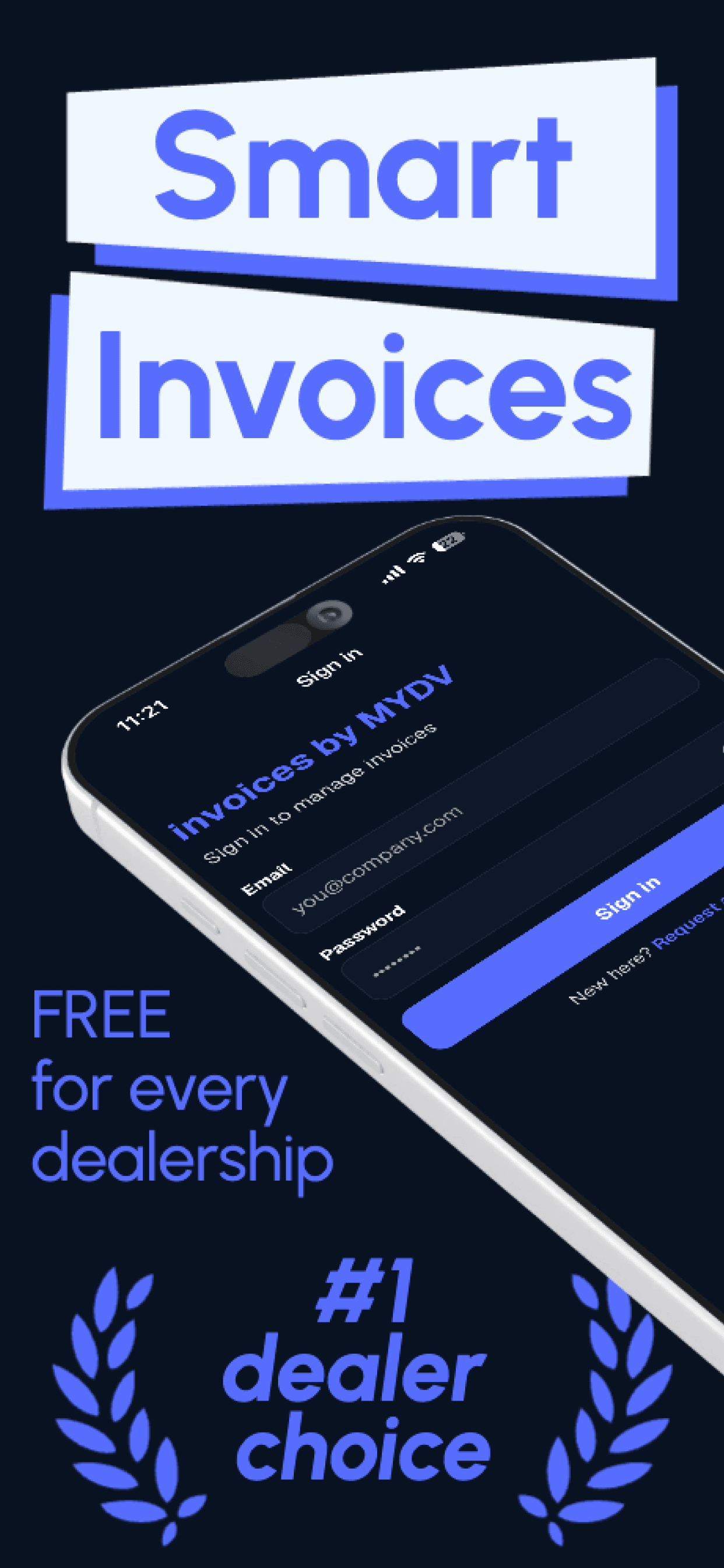 Smart invoices promotional screen for invoices by MYDV