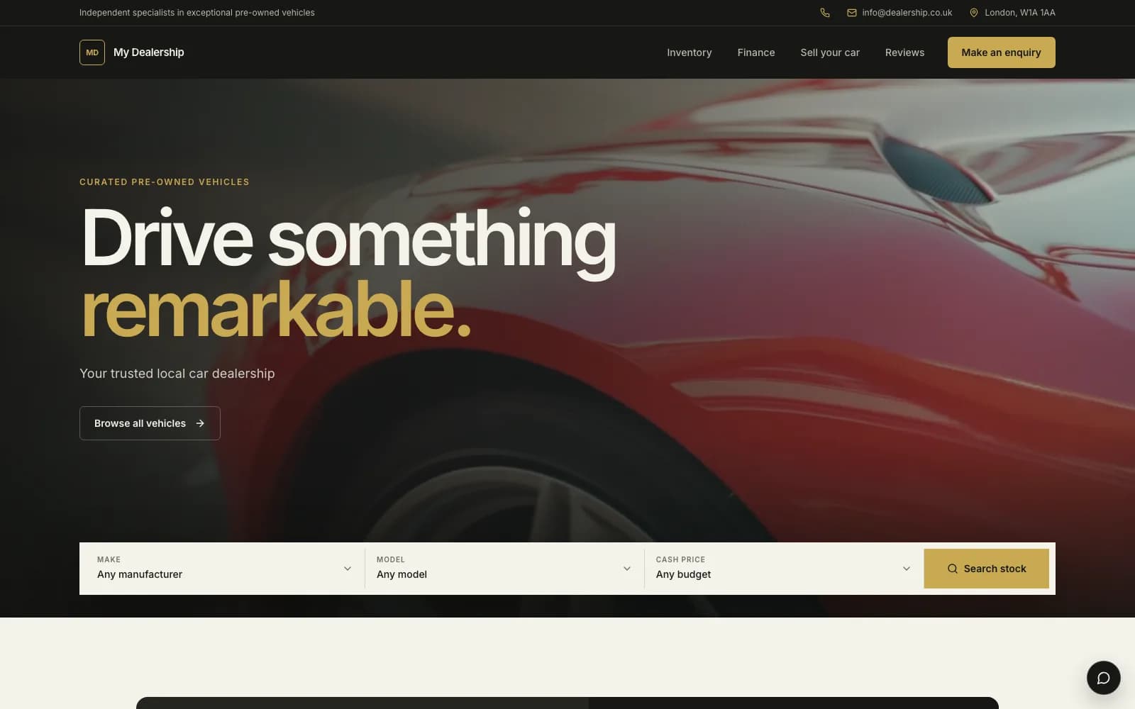 Drive car dealership website template